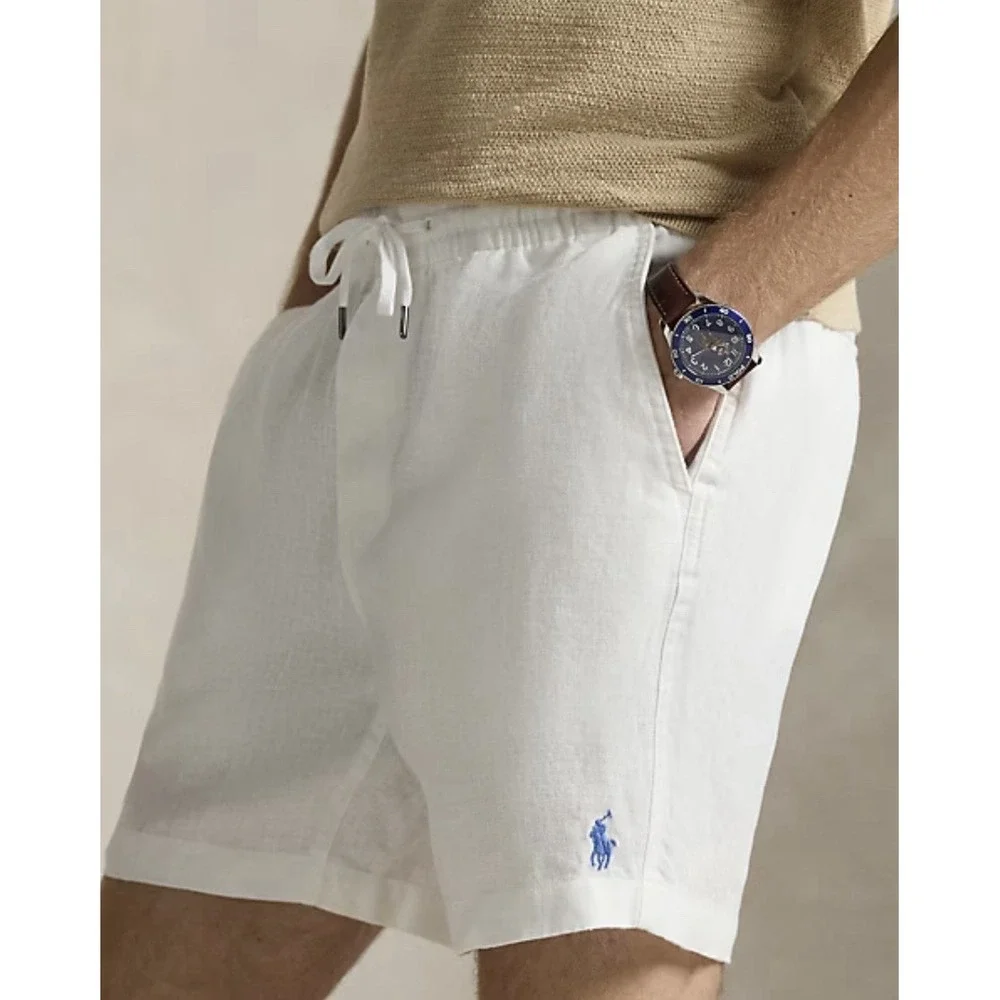 NWT Polo Ralph Lauren 6 Inch Prepster Linen Shorts Sz XL Preppy Luxury $125